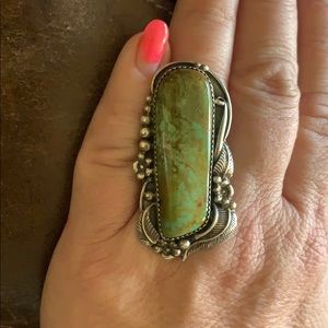 Sterling silver and turquoise ring.